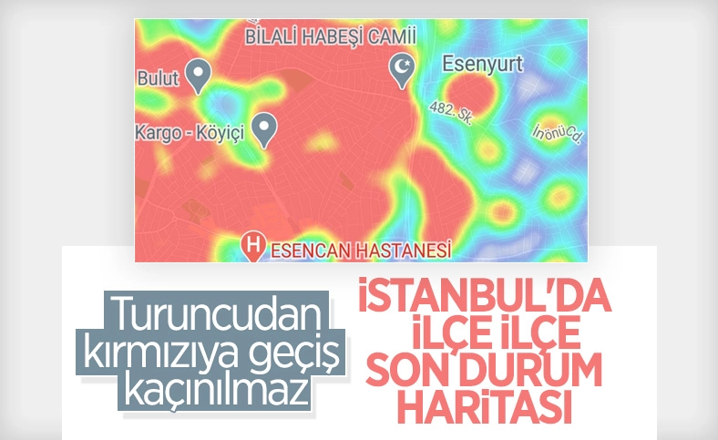 İstanbulda ilçelere göre vaka yoğunluğu