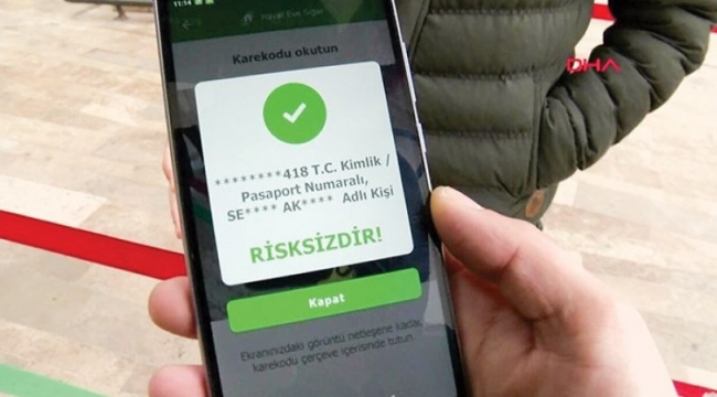 Koronavirüs pozitif vatandaşların HES uygulamasında risksiz oldukları ortaya çıktı!