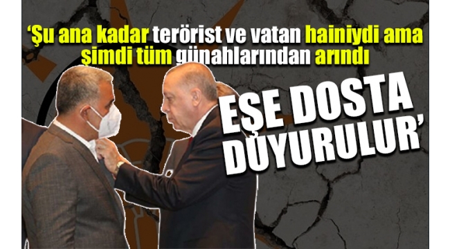 HDP'den istifa edip AKP'ye katıldı; rozetini Erdoğan taktı