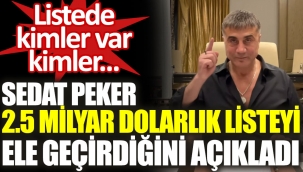 Sedat Peker 2.5 milyar dolarlık listeyi ele geçirdiğini açıkladı. Listede kimler var kimler...