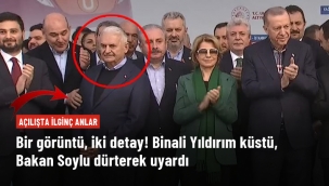 Bir görüntü, iki detay! Binali Yıldırım küstü, Bakan Soylu dürterek uyardı
