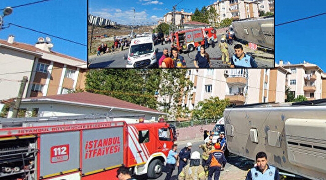 Başakşehir'de İETT otobüsü devrildi yaralılar var 