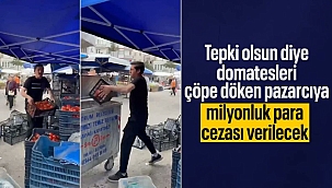 Çorum'da domatesleri çöpe döken pazarcıya milyonluk para cezası